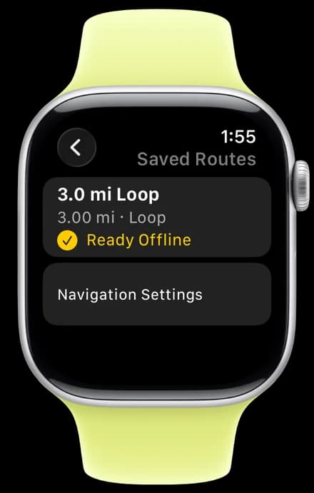 Step-by-step directions on iPhone, saved offline to Apple Watch.